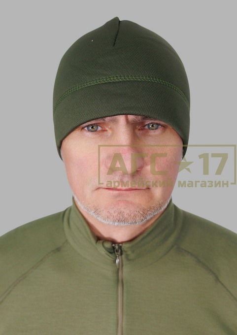 Фото Шапка флис-лайкра (олива)